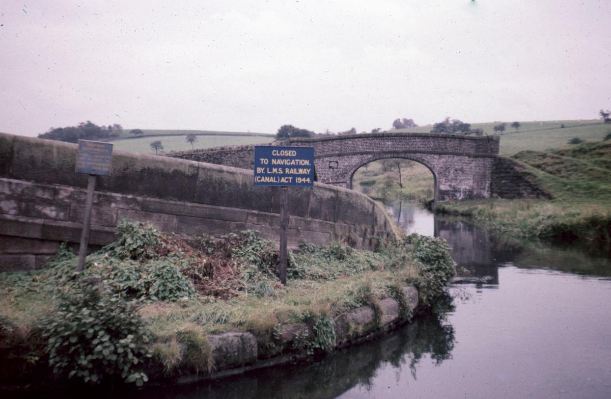 Canal closed sign, Hazelhurst Junction, 1961 (J G Parkinson) © Online Transport Archive