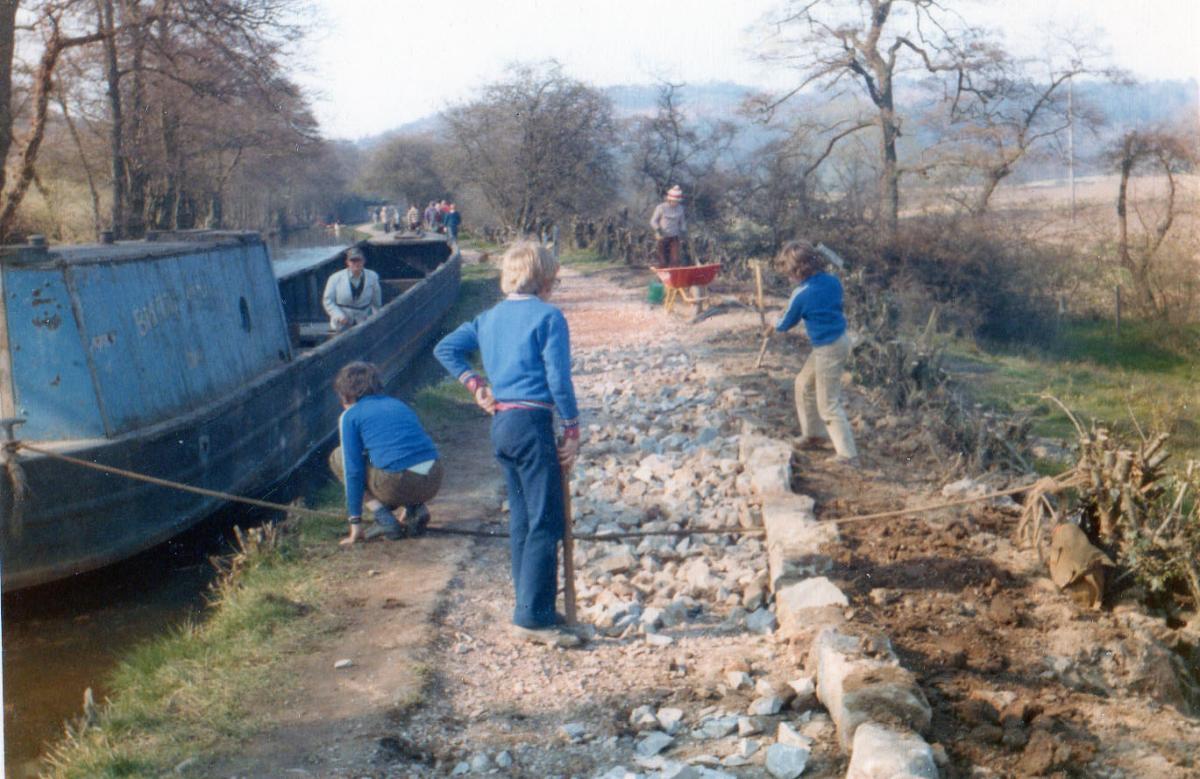 Pupils from Moorside High School working near to Cheddleton, circa 1972